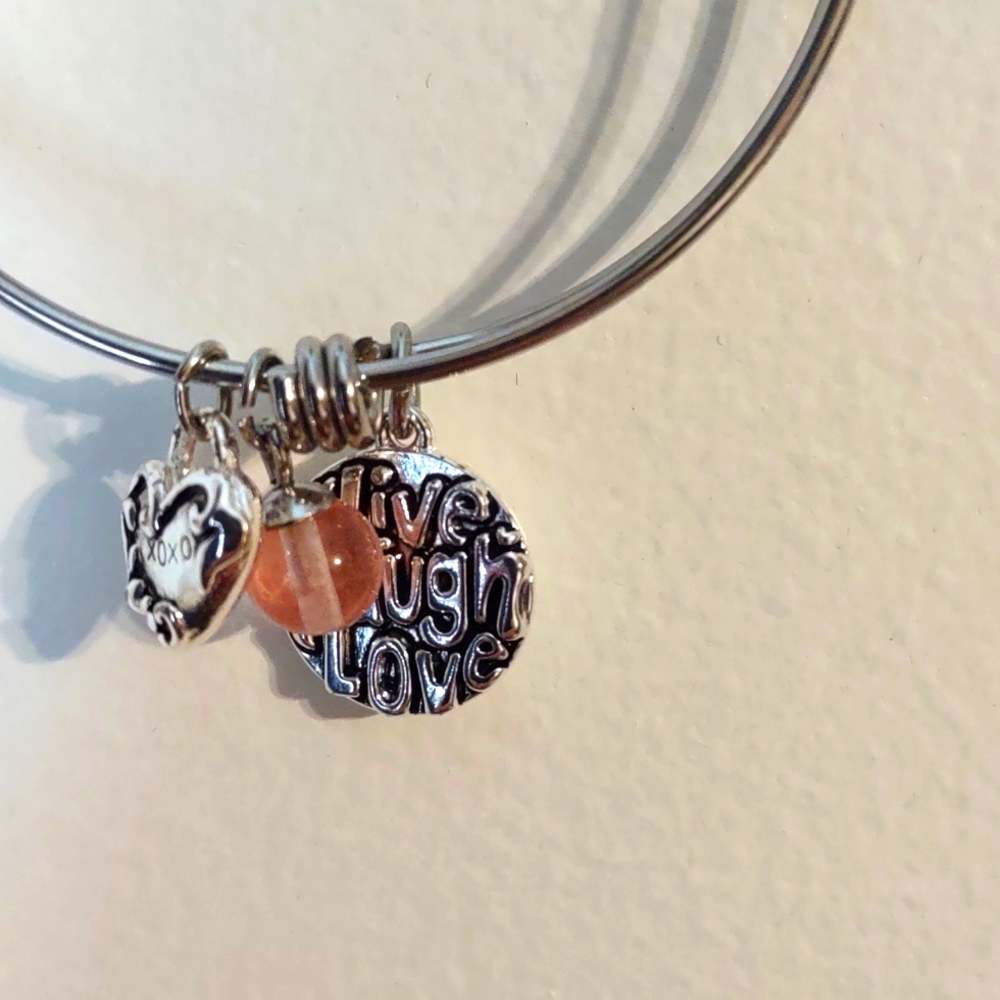 Live Laugh Love silver bracelet
